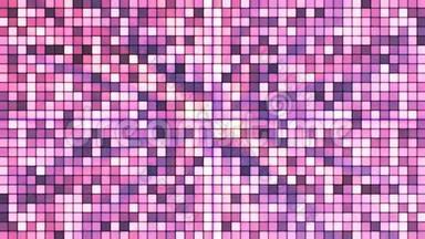 广播闪烁高科技立方体，紫色，抽象，循环，4K